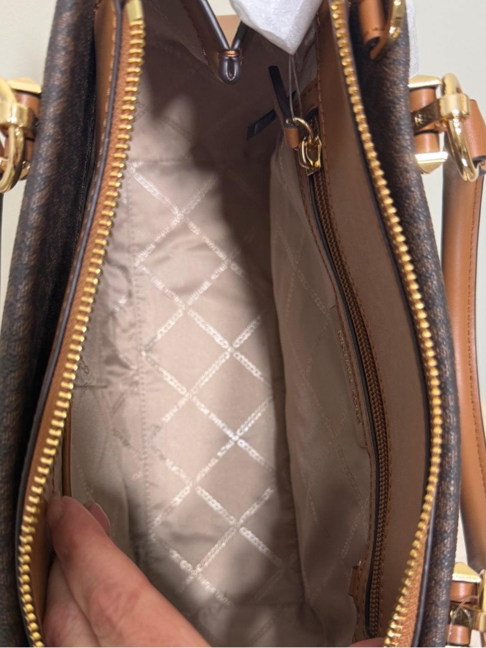 Michael Kors Marilyn Med Brown and Tan Satchel - Picture 8 of 16